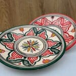 Marokkansk tallerken_20 cm rød og grøn