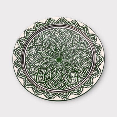Marokkanischer Teller 42 cm _dunkelgrüner Stern