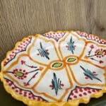 marokkansk keramik tallerken_oval med takket kant_gul