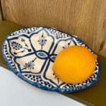 marokkansk keramik tallerken_oval med takket kant_mørkeblå