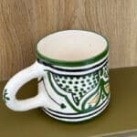 Moroccan mug with handle_broad_dark green