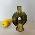 Moroccan Tamegroute ceramic candle holder_yellow