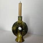 Moroccan Tamegroute ceramic candle holder_yellow