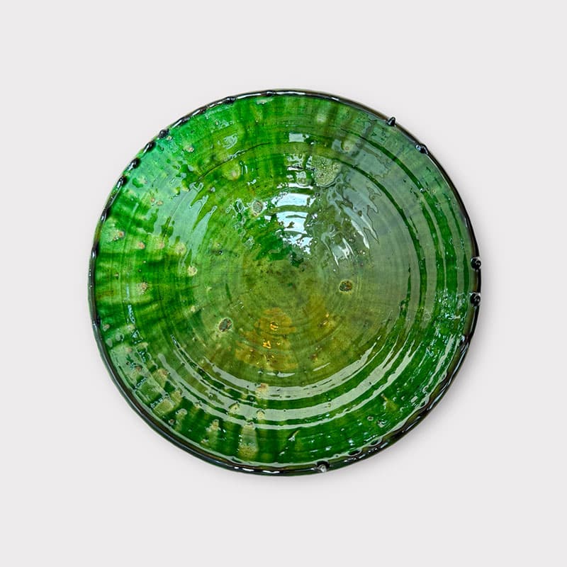 Billede af Stort skål i grøn 28cm. Tamegroute keramik - Blank