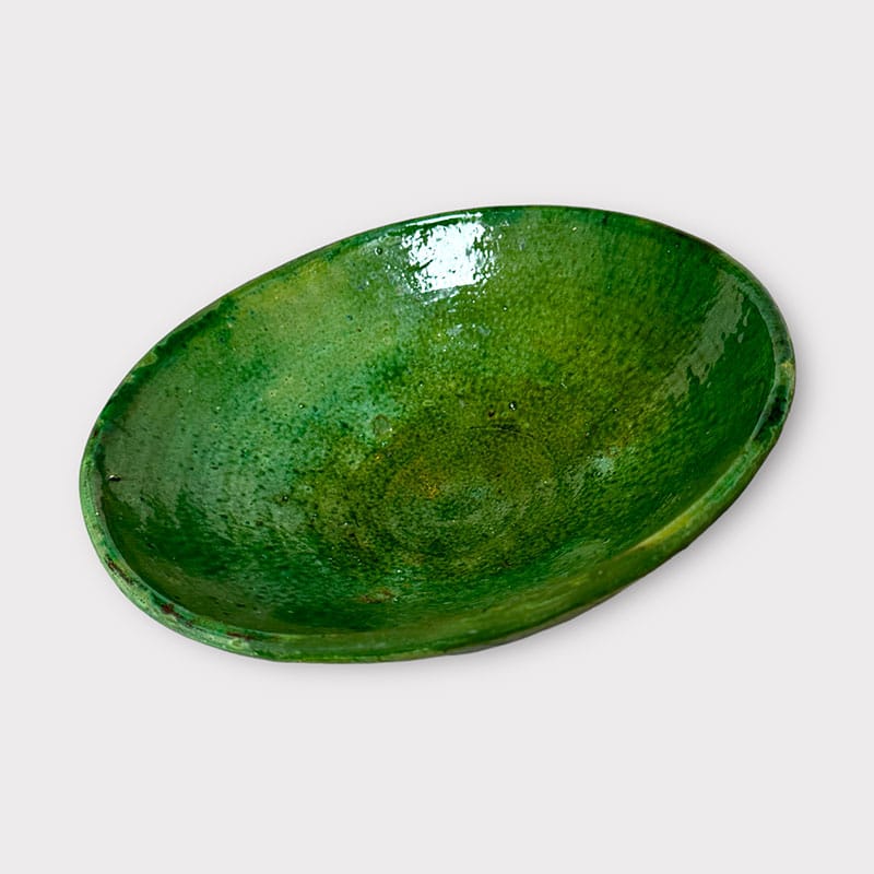 Billede af Stort skål i grøn 28cm. Tamegroute keramik - Mat