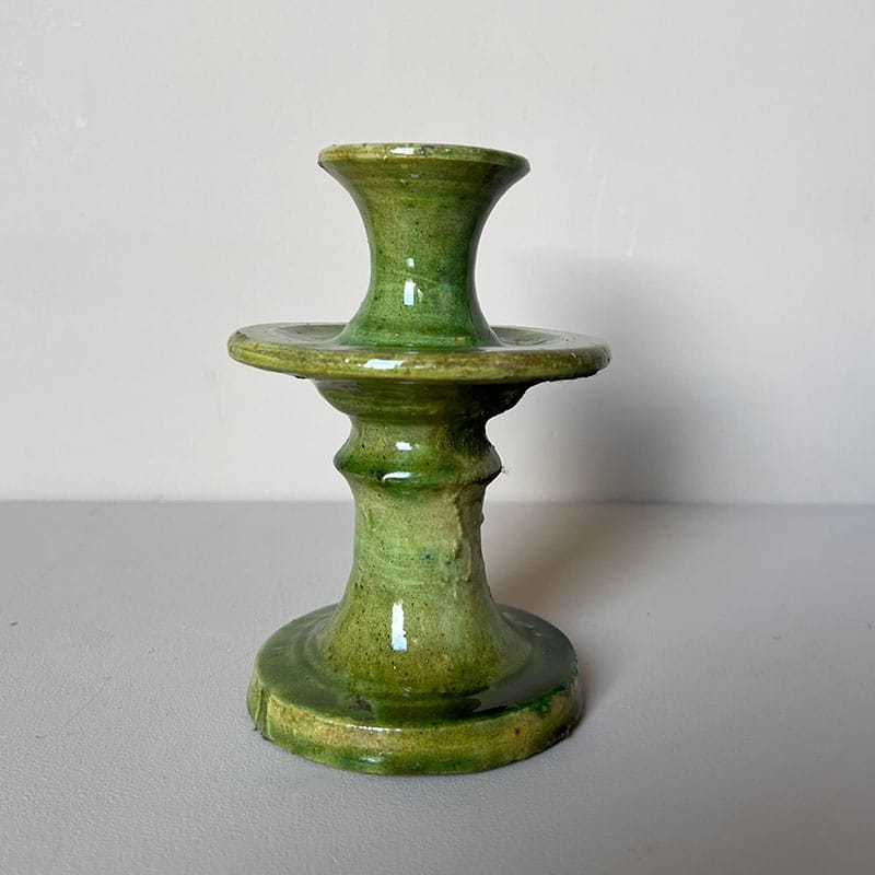 Billede af Lysestager i grøn Tamegroute keramik - Small