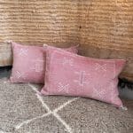 Pink Cactus silk pillowcase handmade in Morocco. Measures approx. 40x60 cm.