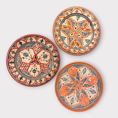 26 cm bord in de kleuren oranje en rood