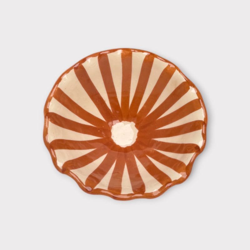 Bol marocain en céramique 12 cm_STRIPES_marron