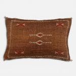 Motif 3 in earthy tones. Cactus silk pillowcase handmade in Morocco. Measures 40x60 cm.