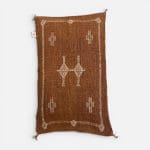 Motif 6 in earthy tones. Cactus silk pillowcase handmade in Morocco. Measures 40x60 cm.