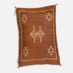 Motif 7 in earthy tones. Cactus silk pillowcase handmade in Morocco. Measures 40x60 cm.