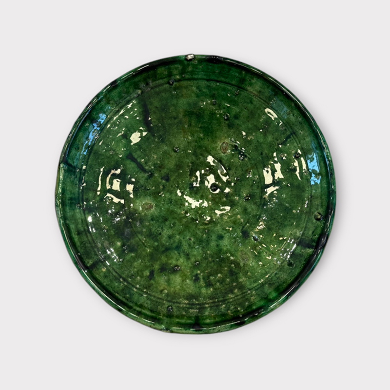Grøn tallerken 20 cm | Tamegroute keramik V3