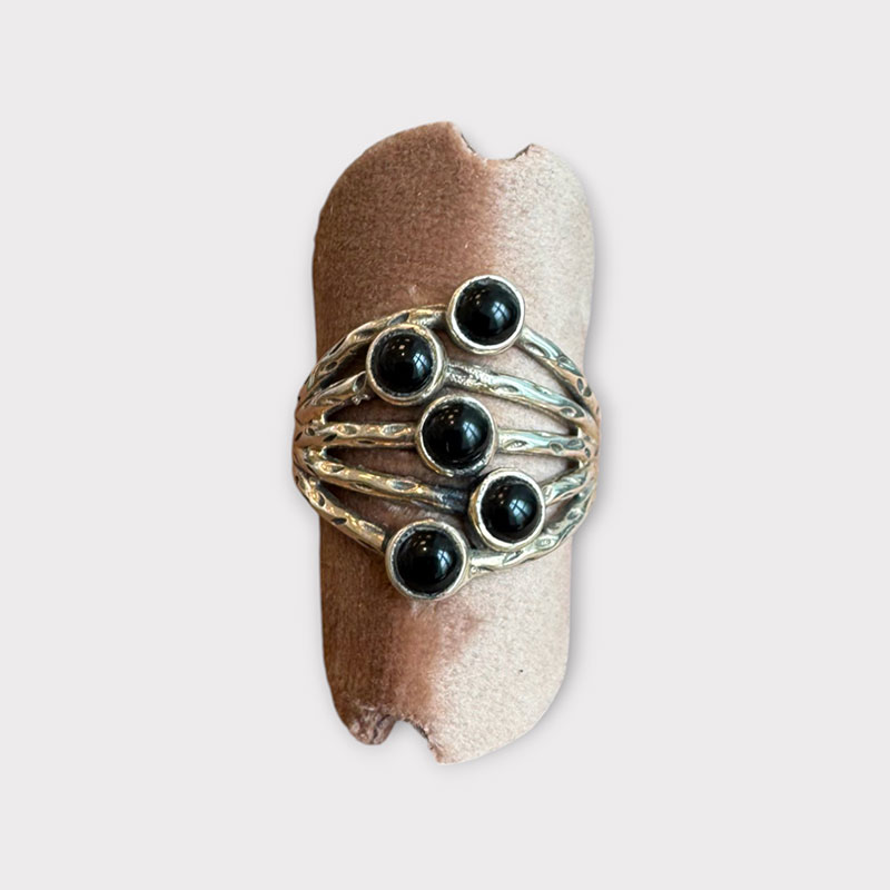 Handmade Moroccan Silver Ring – Artisan Crafted With Stone Accents Size 9 Women's