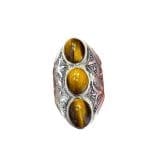 Tigerøye_maroc stor sølvring med tre store tigerøyesteiner.