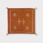 Kaktuslignende putetrekk i terrakotta med hvite og blå detaljer, motiv 6