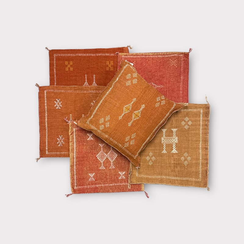 Marokkanske kaktus silke puder_Terracotta Kaktusslike pudebetræk terracotta flere varianter