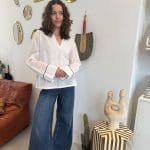 Fleur de brise shirt wit met geborduurd patroon