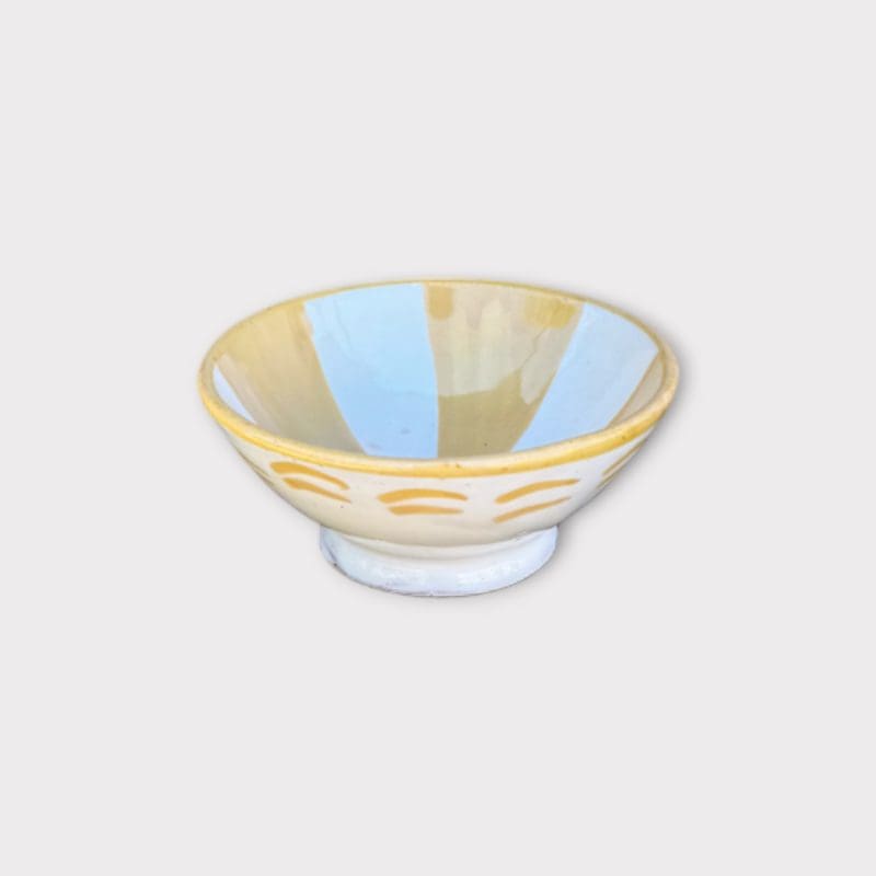 Bols marocains 10 cm rayés côté jaune