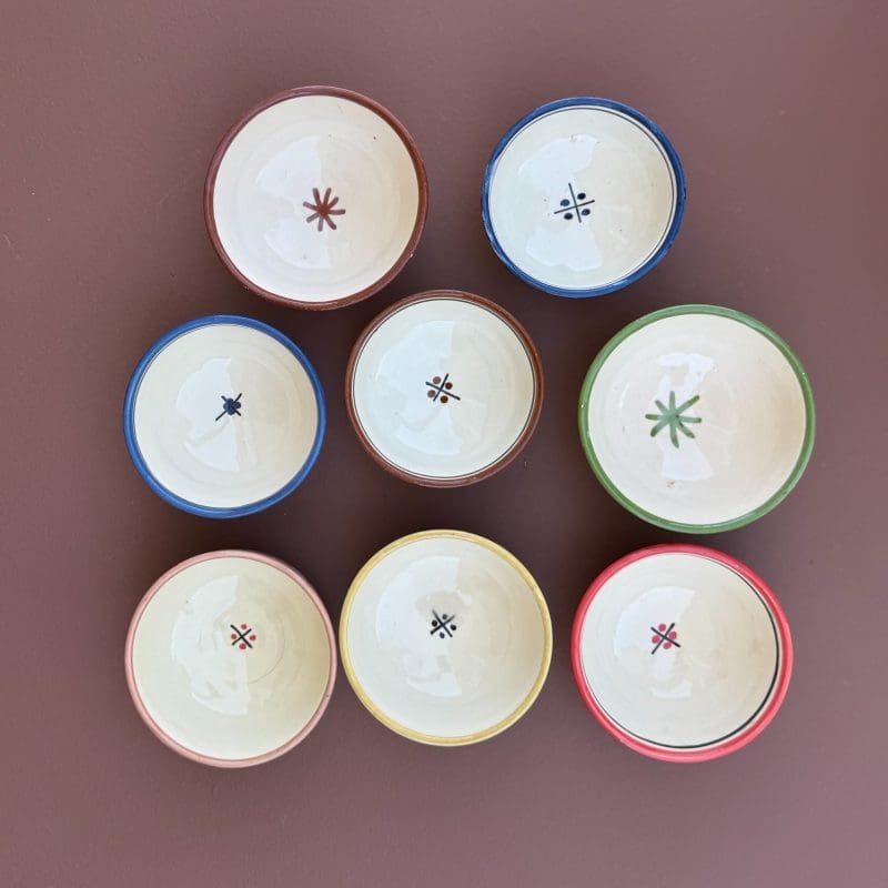 Moroccan ceramic bowl round 10 cm multiple colors