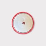 Marokkaanse keramische kom rond 10 cm rode zijkant