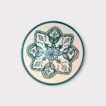 Marokkaanse keramische kommen 25 cm donkergroen bloem 2