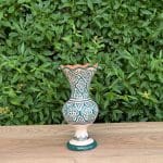 Marokkaanse keramische golvende vazen petrol