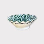 Marokkaanse keramiek kom 12 cm golvend donkergroen