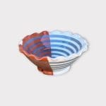 Marokkaanse keramische kom 12 cm golvende spiraalzijde