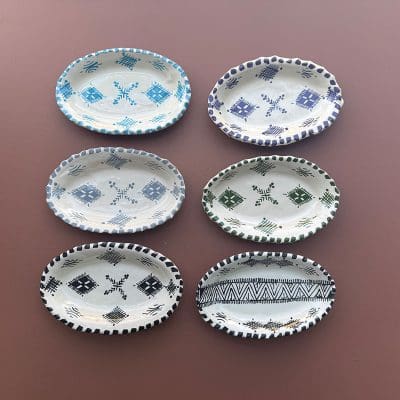 Marokkaanse keramische ovale schalen in verschillende kleuren
