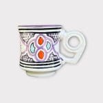 Marokkanischer Becher mit Augenhenkel lila