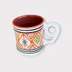 Marokkanischer Becher mit Augenhenkel orange