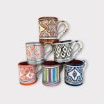 Marokkanische Becher mit Henkel, verschiedene Farben