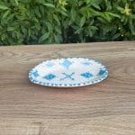 Moroccan ceramic oval dishes light blue side