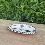 Moroccan ceramic oval dishes black 1 side