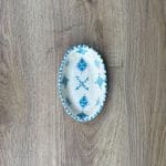 Moroccan ceramic oval dishes light blue