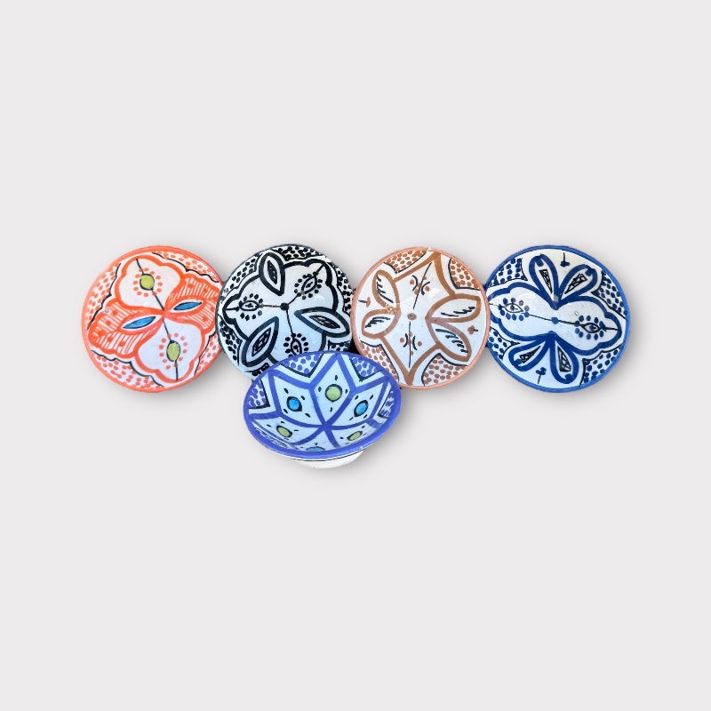 marokkanske små keramik skåle 7,5 cm alle farver Marokkaanse kleine kommen 7,5 cm diverse varianten