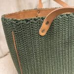 large shopper dark green close up