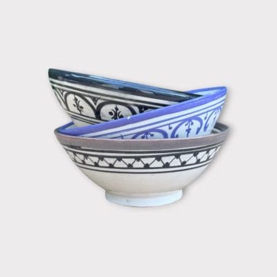 Marokkaanse kommen_18 cm_zwart, paars en multi