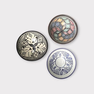 Marokkaanse kommen_18 cm_zwart, paars en multi