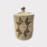large basket with Moroccan star pattern