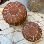 light brown pouf in mini version