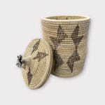 large basket with Moroccan star pattern