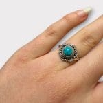 Ring med turkis stein Fleur