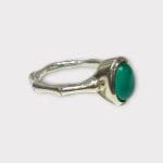 ring met groene onyx steen