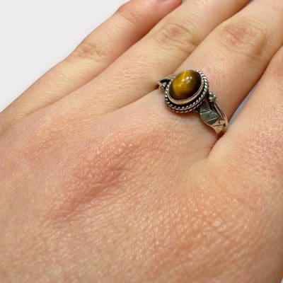 ring with beautiful tiger eye stone