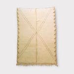 Beni Ouarain tæppe_ZEN måler 217x296 - hvid uld med beige mønster