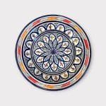 plat à couscous 32 cm à motifs bleus