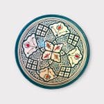 25 cm schaal petrol bloemenmotief