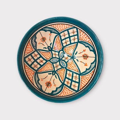 25 cm bowl petrol floral motif